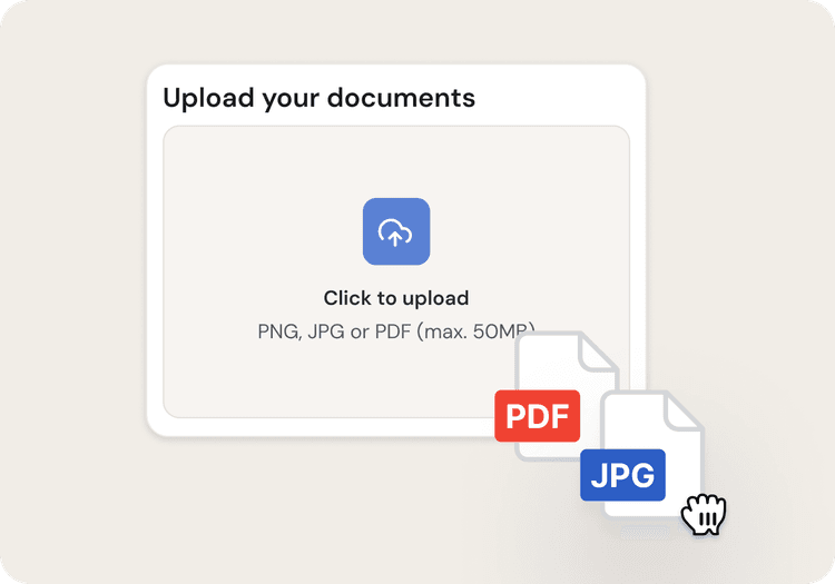 Screenshot showing document upload interface