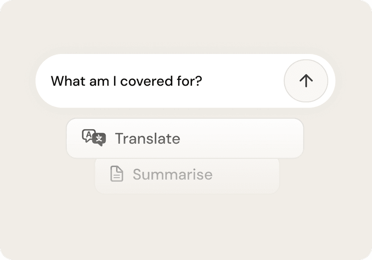 Screenshot showing AI chat interface with document